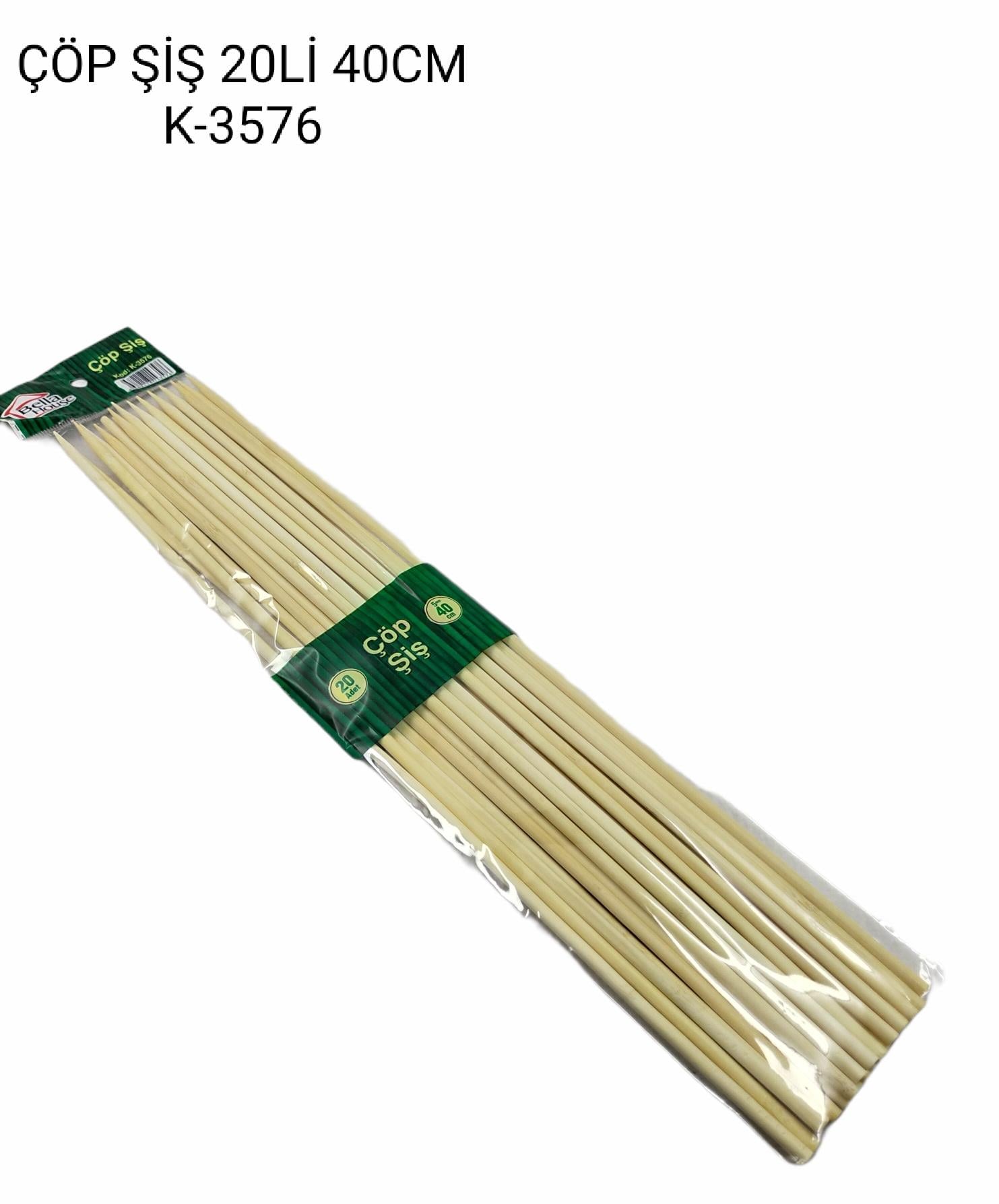 K-3576   BELLA HOUSE BAMBU ÇÖP ŞİŞ 20li 40cm