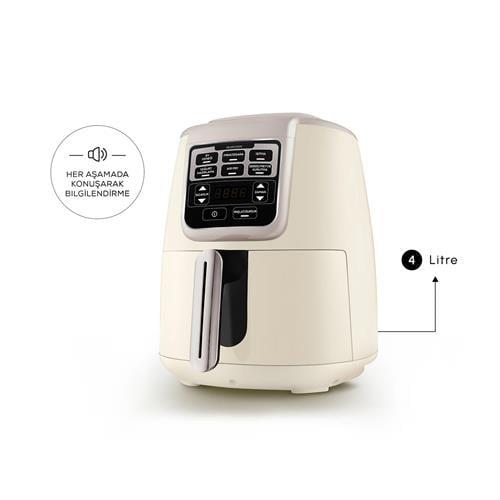 Karaca Air Pro Cook XL 2 İn 1 Konuşan Airfryer Iconic Beige 4L