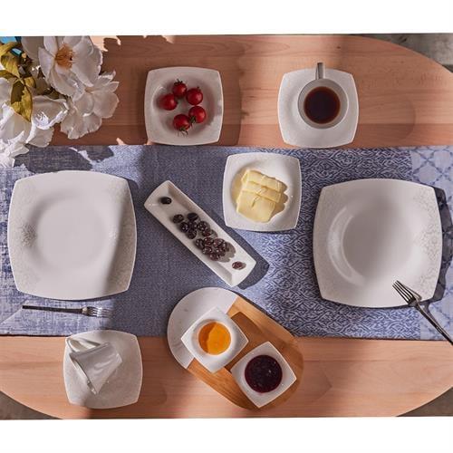 Karaca Fine Pearl Helen 26 Parça İnci Kahvaltı Seti Kare