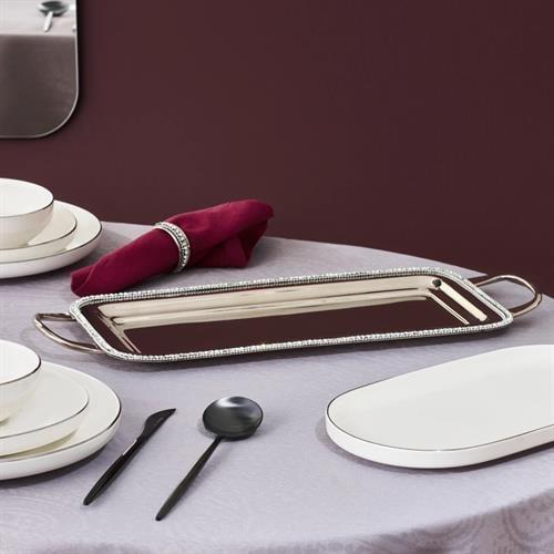 Karaca Home Majesty Dekoratif Tepsi Kulplu 45,75 X 17,75 Cm
