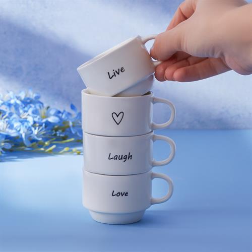 Karaca Lovely Laugh 4 Kişilik Espresso Kahve Seti 100 Ml