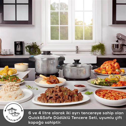 Karaca Quick And Safe İndüksiyon Tabanlı Düdüklü Tencere Seti 4+6 Lt
