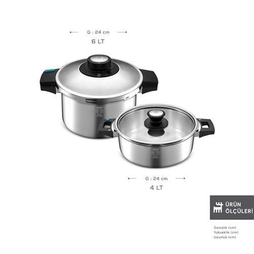 Karaca Quick And Safe İndüksiyon Tabanlı Düdüklü Tencere Seti 4+6 Lt