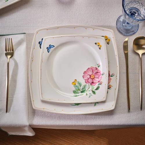 Karaca Square Bone Velora 53 Parça 12 Kişilik Yemek Takımı