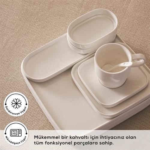 Karaca Stream Bone Cubique 35 Parça 6 Kişilik Kahvaltı Takımı