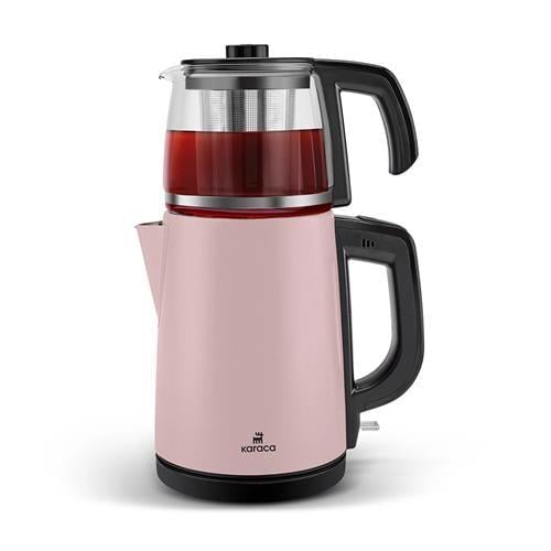 Karaca Tea Glass 2 İn 1 Çelik Çay Makinesi Ve Kettle Cosmic Lilac