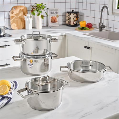 Karaca Valora İndüksiyon Tabanlı 8 Parça Çelik Tencere Seti