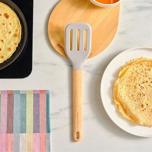 Karaca X Refika Gadgets Ahşap Saplı Silikon Oluklu Spatula