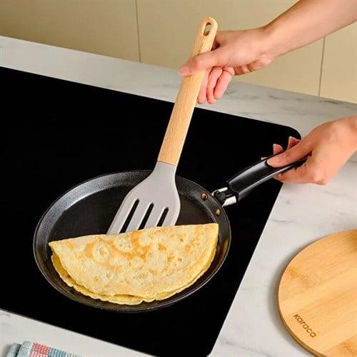 Karaca X Refika Gadgets Ahşap Saplı Silikon Oluklu Spatula