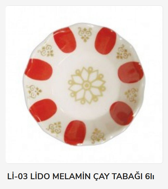 Lİ-03   LİDO MELAMİN ÇAY TABAĞI 6lı