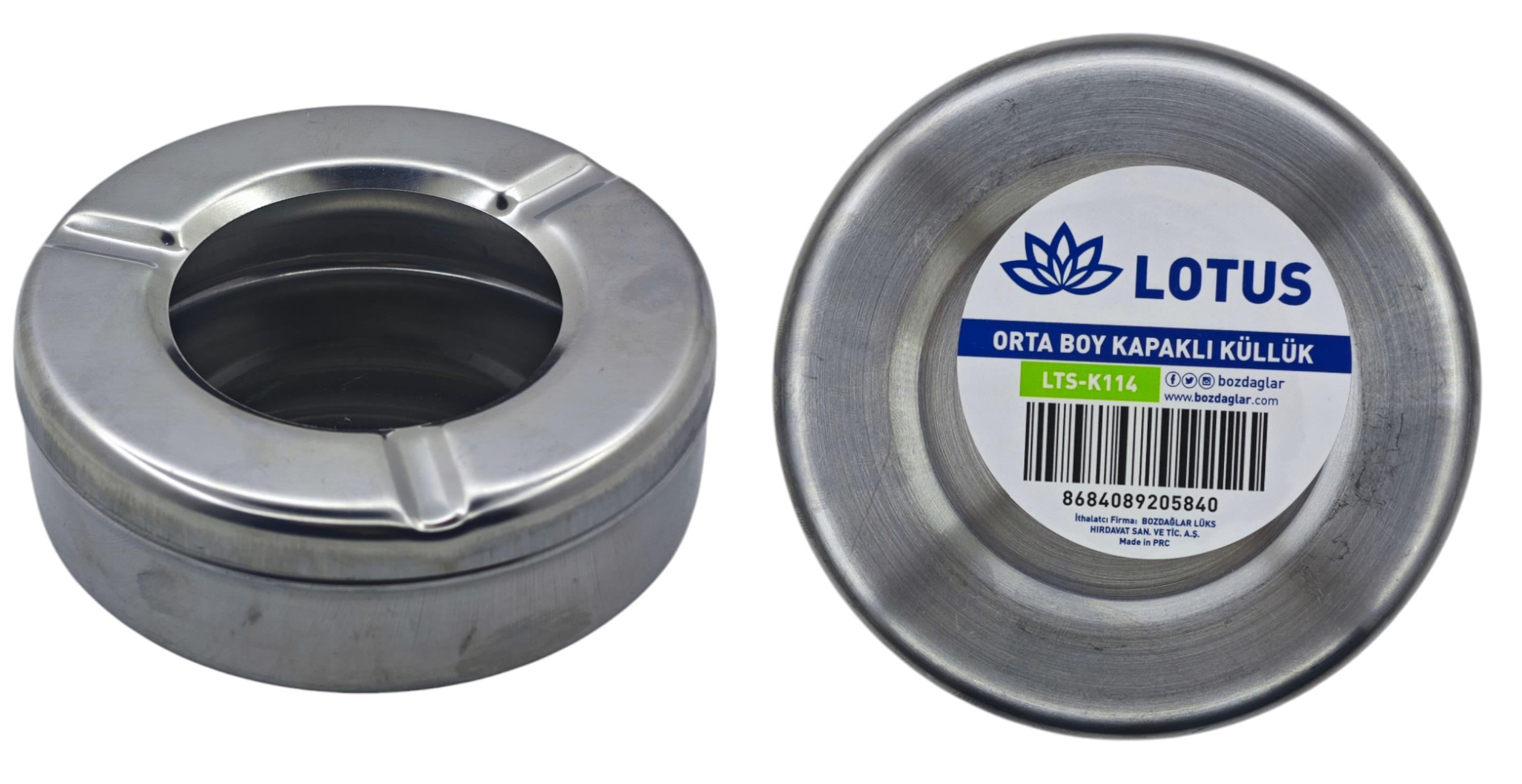 LTS-K114   Lotus Orta Boy Kapaklı Metal Küllük