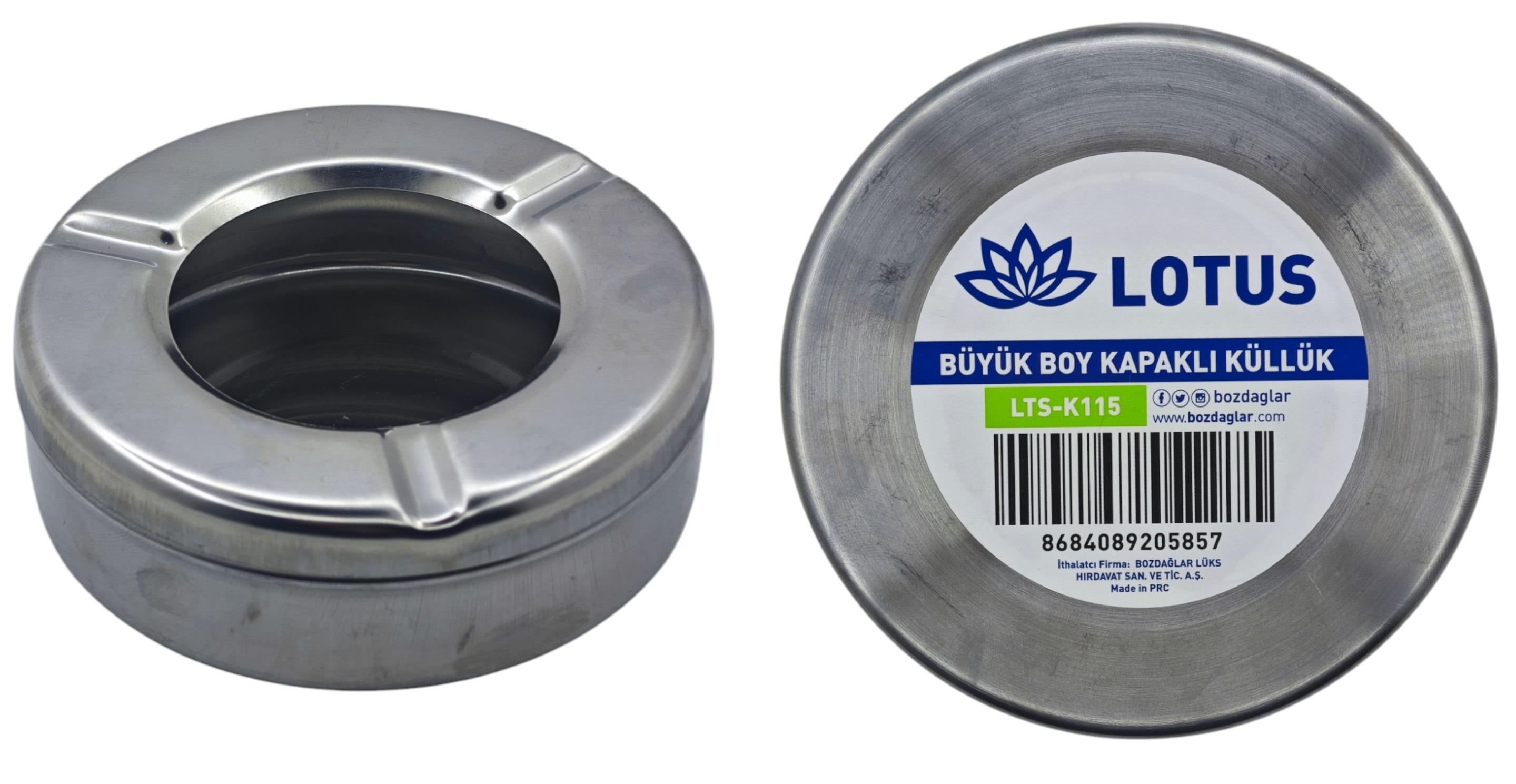 LTS-K115   Lotus Büyük Boy Kapaklı Metal Küllük