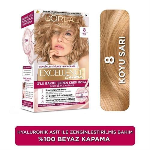 Loreal Paris Excellence Creme Saç Boyası 8 Koyu Sarı