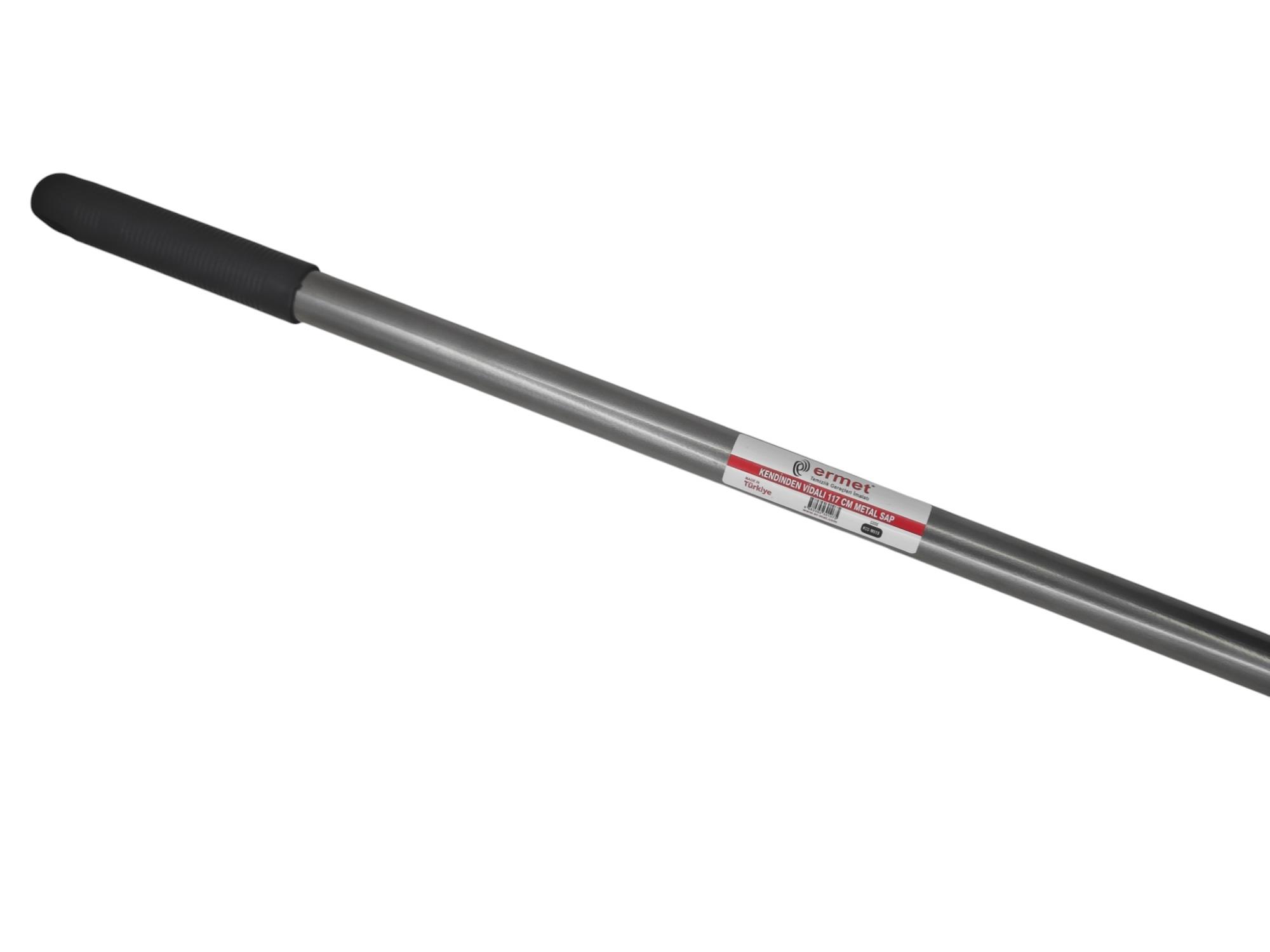M015   Ermet Gri Metal Fırça Sapı 120cm - Kalın