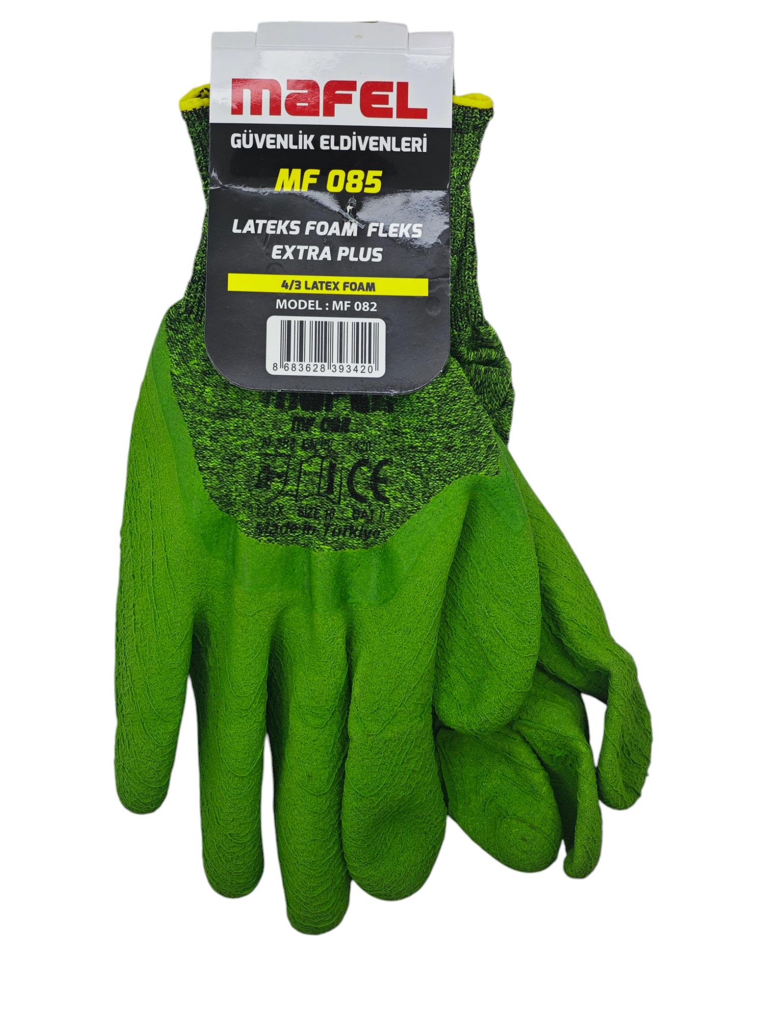 MF082   Mafel Pütürlü Neon Latex Eldiven 3/4 10