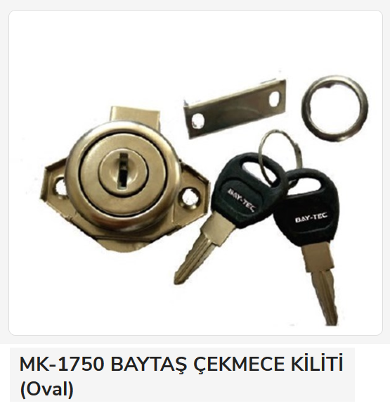 MK-1750   BAYTAŞ ÇEKMECE KİLİTİ (Oval)