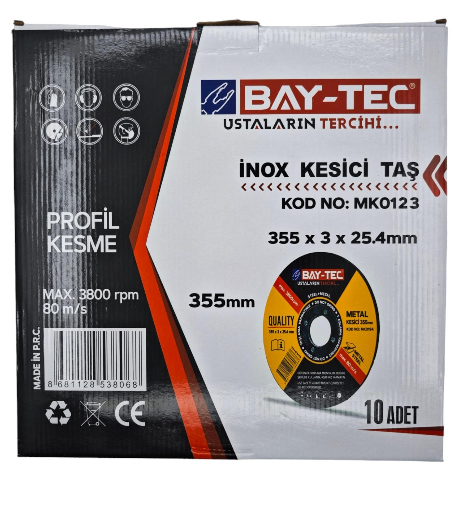 Bay-Tec İnox Kesici Taş 355*3*25.4Mm