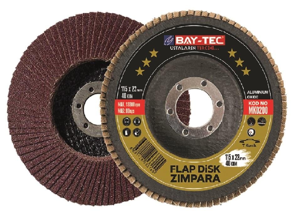 MK0200   BAY-TEC FLAP DİSK ZIMPARA 115 (40 Kum)
