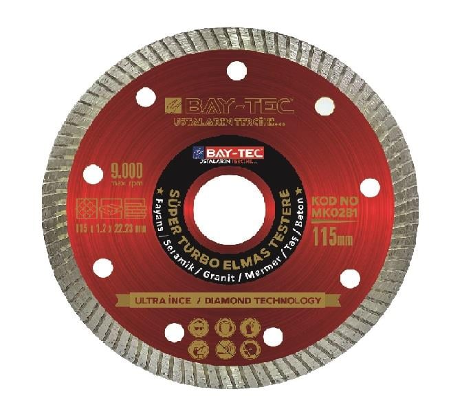 MK0281   BAY-TEC TURBO ELMAS TESTERE 115mm -İnce