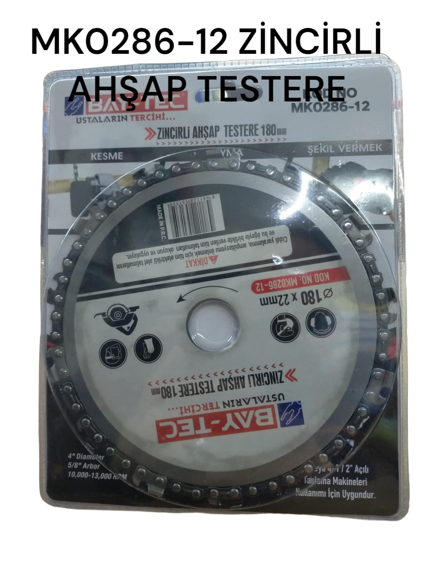 MK0286-12   BAY-TEC ZİNCİRLİ AHŞAP TESTERE 180mm