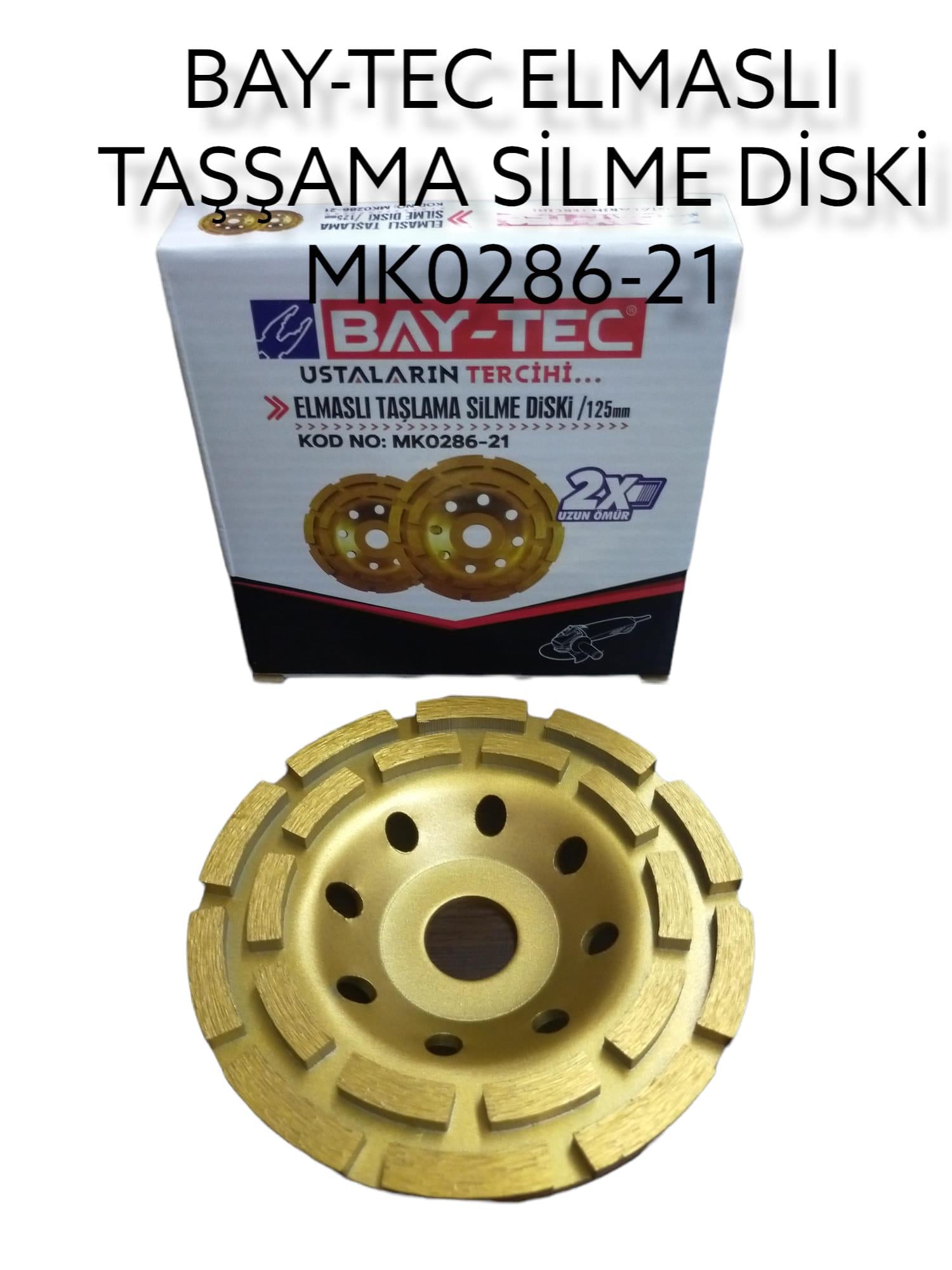 MK0286-21   BAY-TEC ELMASLI TAŞLAMA SİLME DİSKİ 125mm