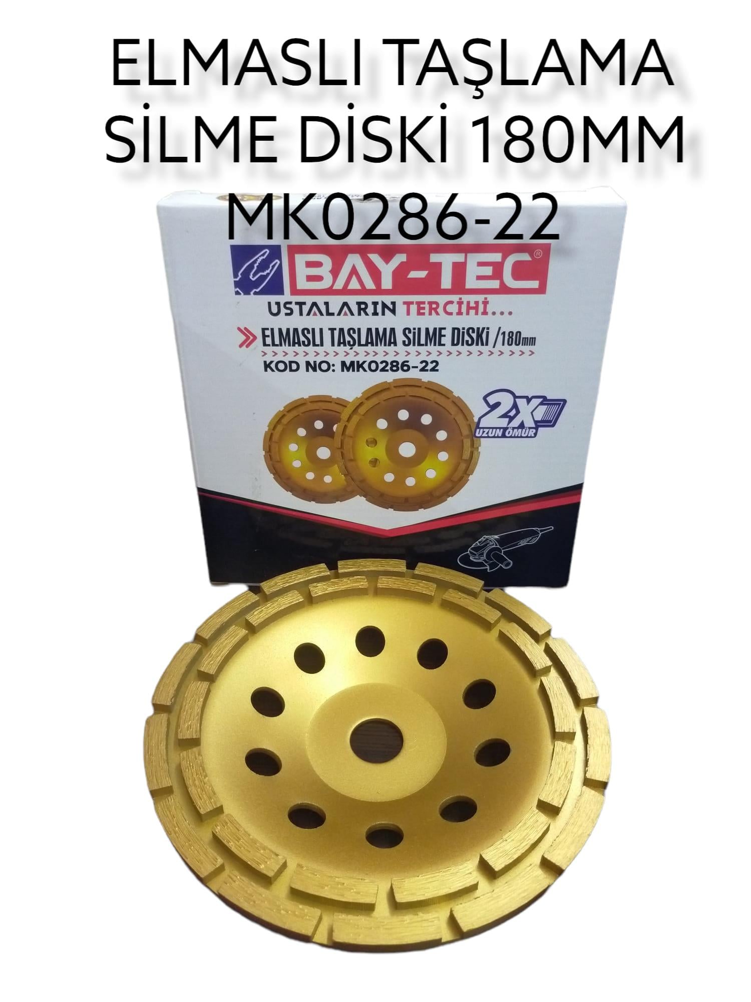 MK0286-22   BAY-TEC ELMASLI TAŞLAMA SİLME DİSKİ 180mm