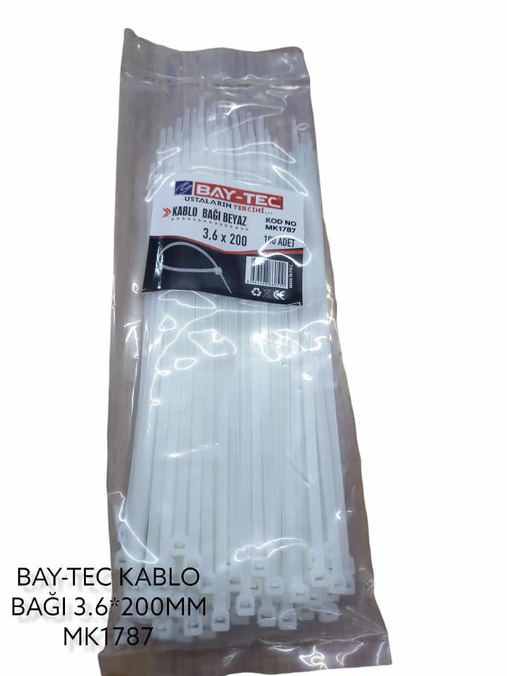 MK1787   BAY-TEC KABLO BAĞI 3.6*200mm - Beyaz