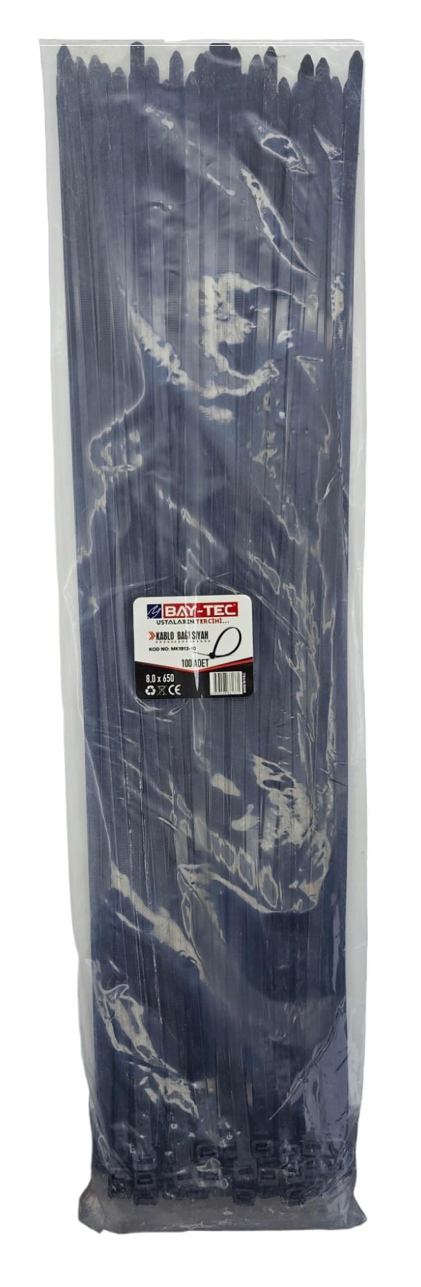 MK1813-10   BAY-TEC KABLO BAĞI 100lü 8*650mm - Siyah