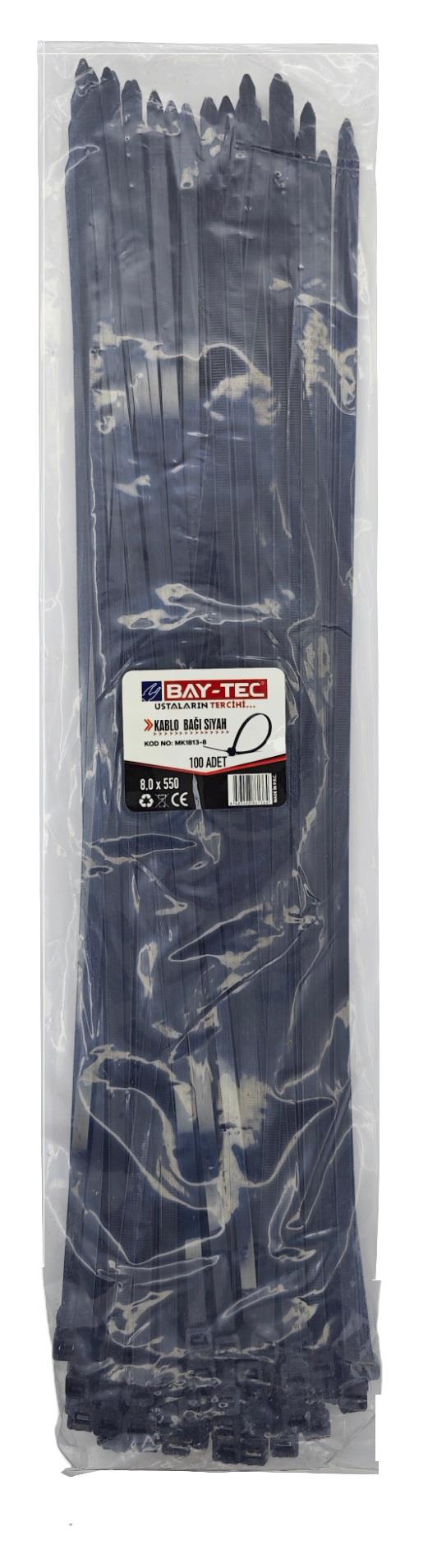 MK1813-8   BAY-TEC KABLO BAĞI 100lü 8*550mm - Siyah