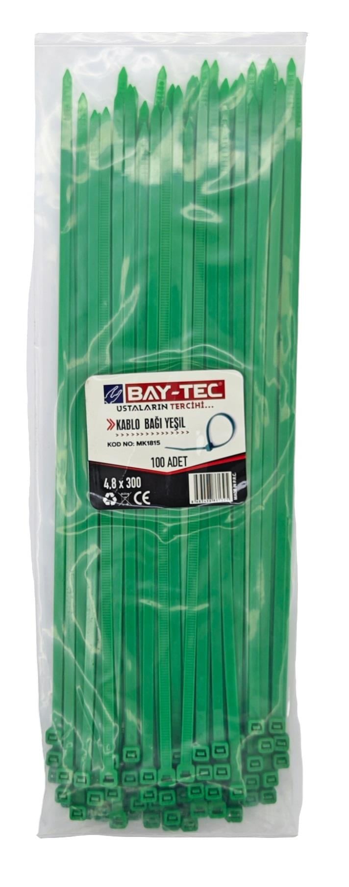 MK1815   BAY-TEC KABLO BAĞI 100lü 8*300mm - Yeşil