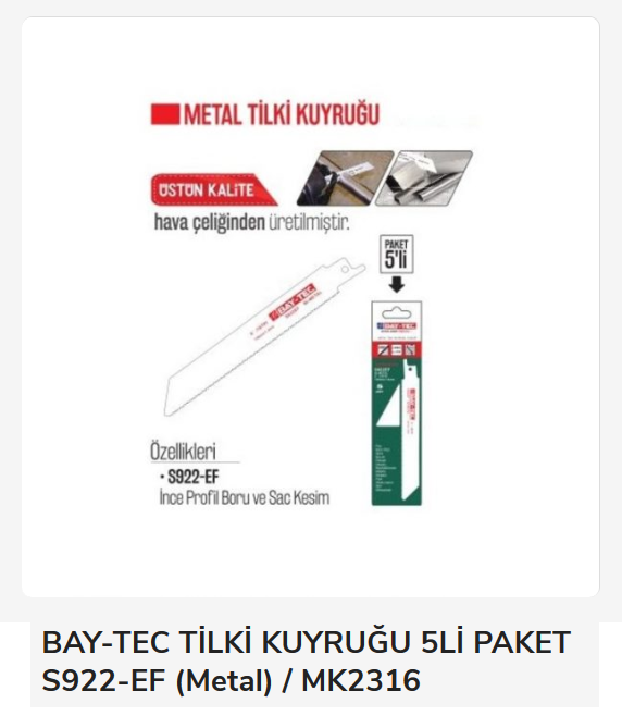 MK2316   BAY-TEC S922-EF TİLKİ KUYRUĞU 5li (Metal)