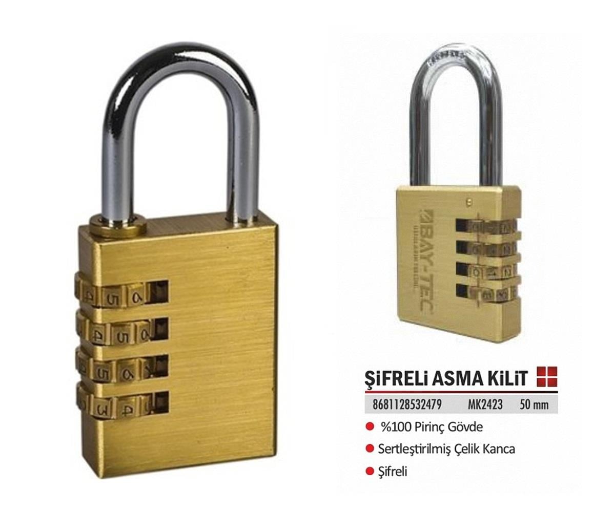 MK2423   TRI-MAX ŞİFRELİ ASMA KİLİT 50mm