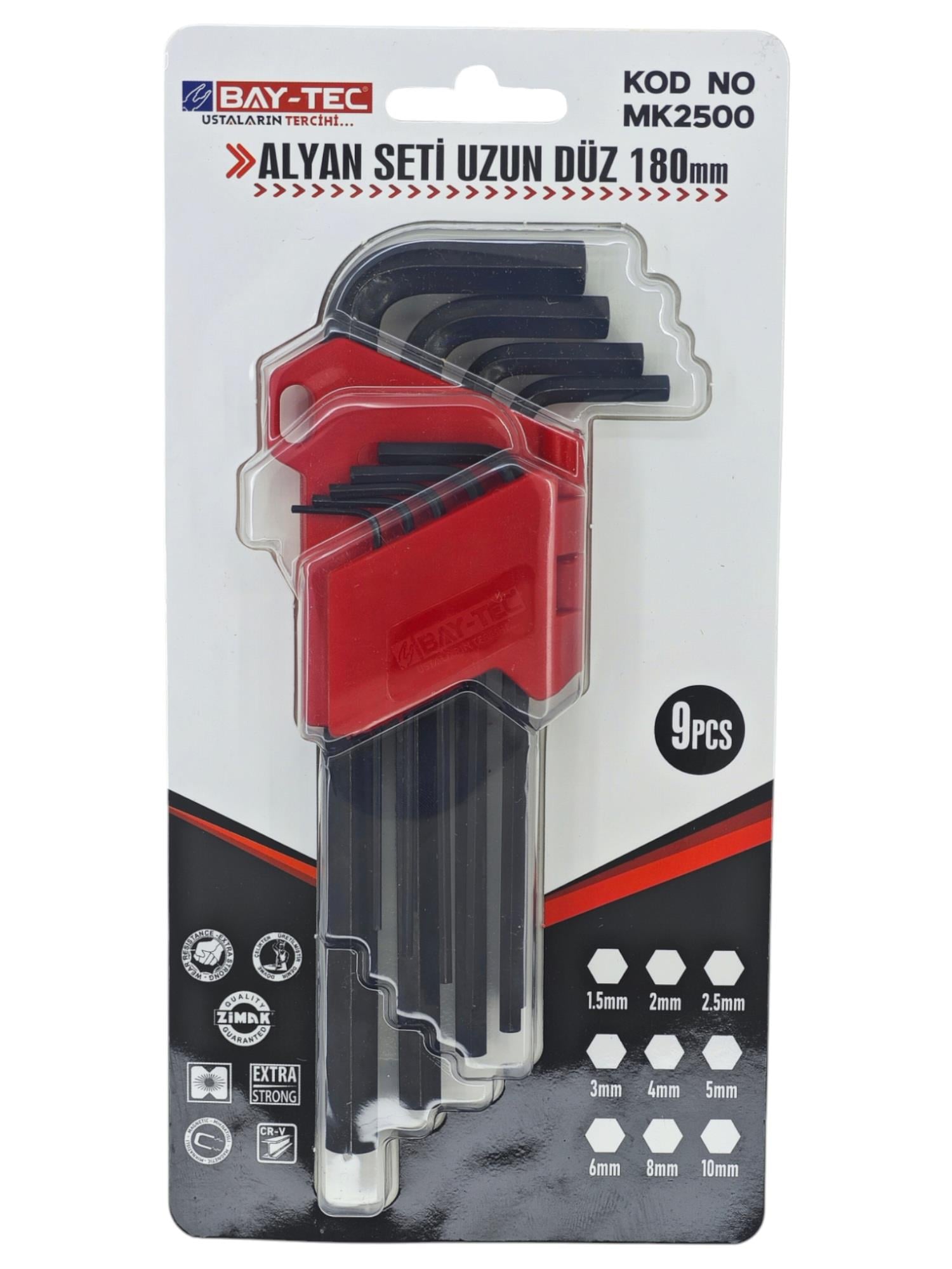 MK2500   Bay-Tec Düz Alyan Seti 180mm - Uzun