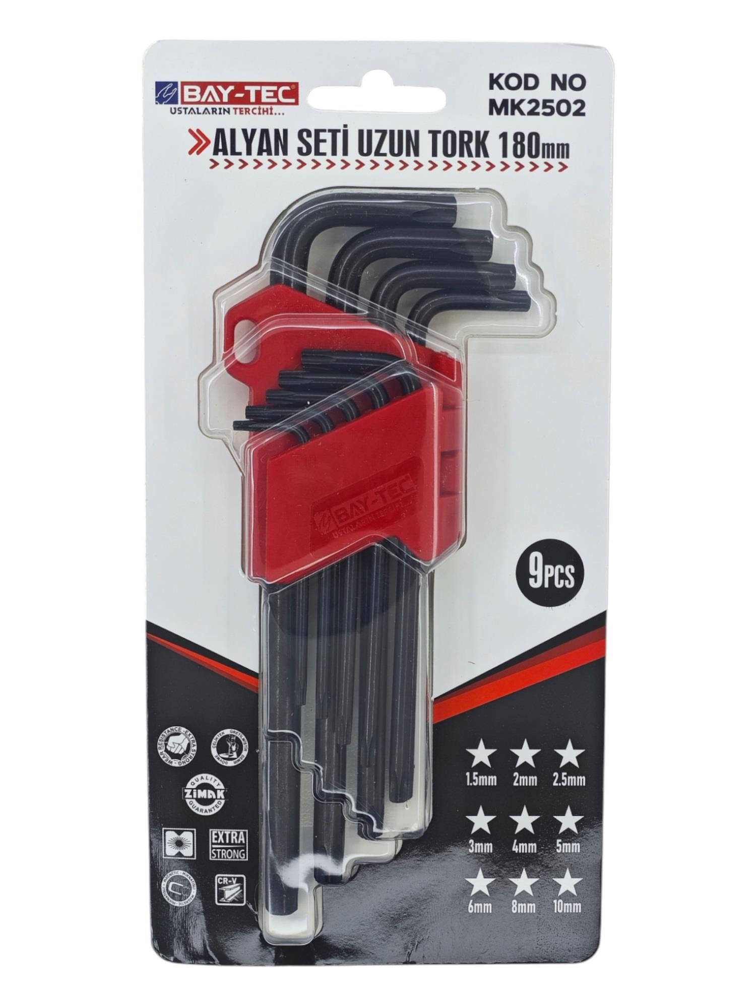 MK2502   Bay-Tec Tork Alyan Seti 180mm - Uzun
