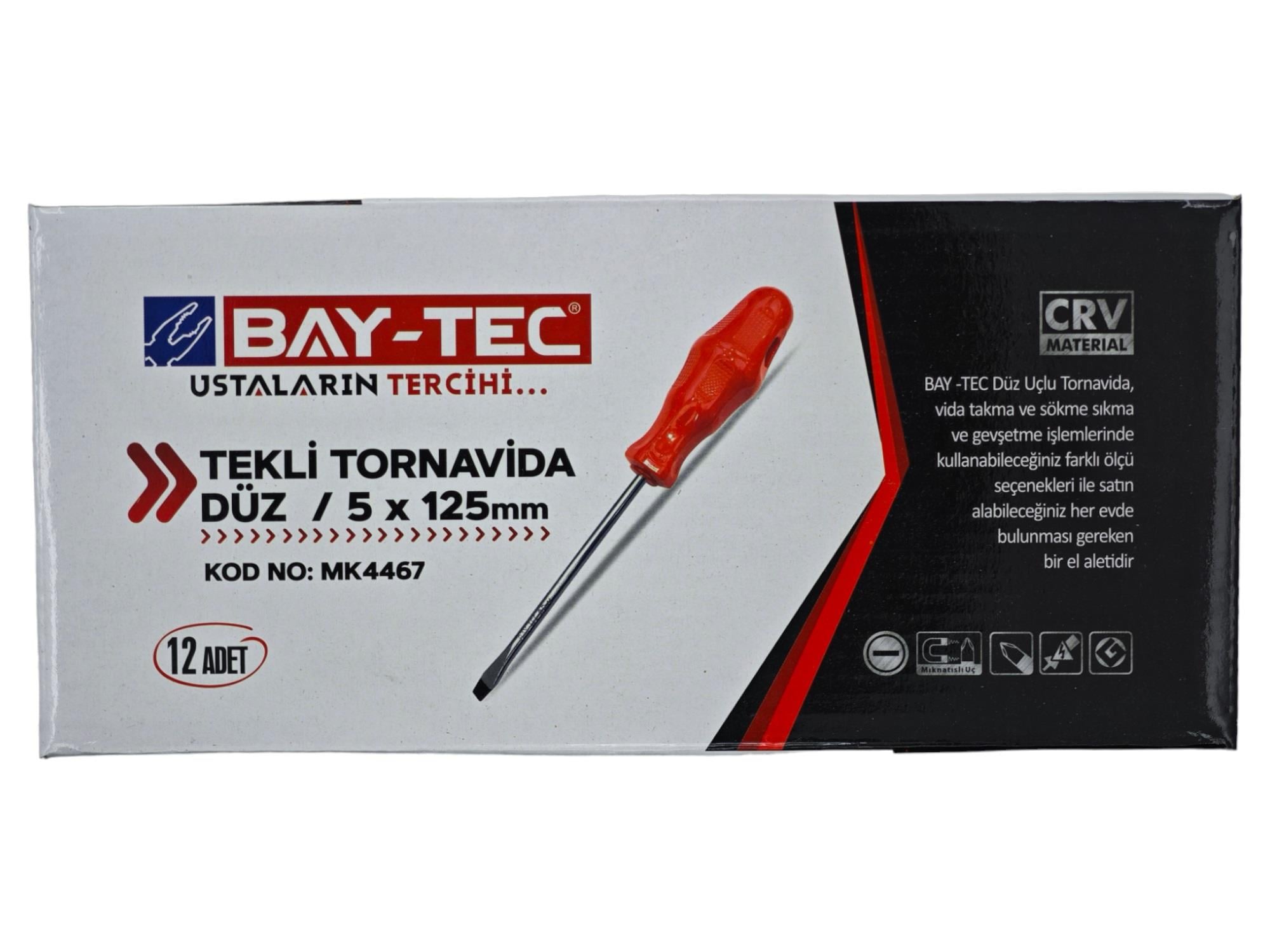 MK4467   BAY-TEC TEKLİ TORNAVİDA 5*125 (Düz)