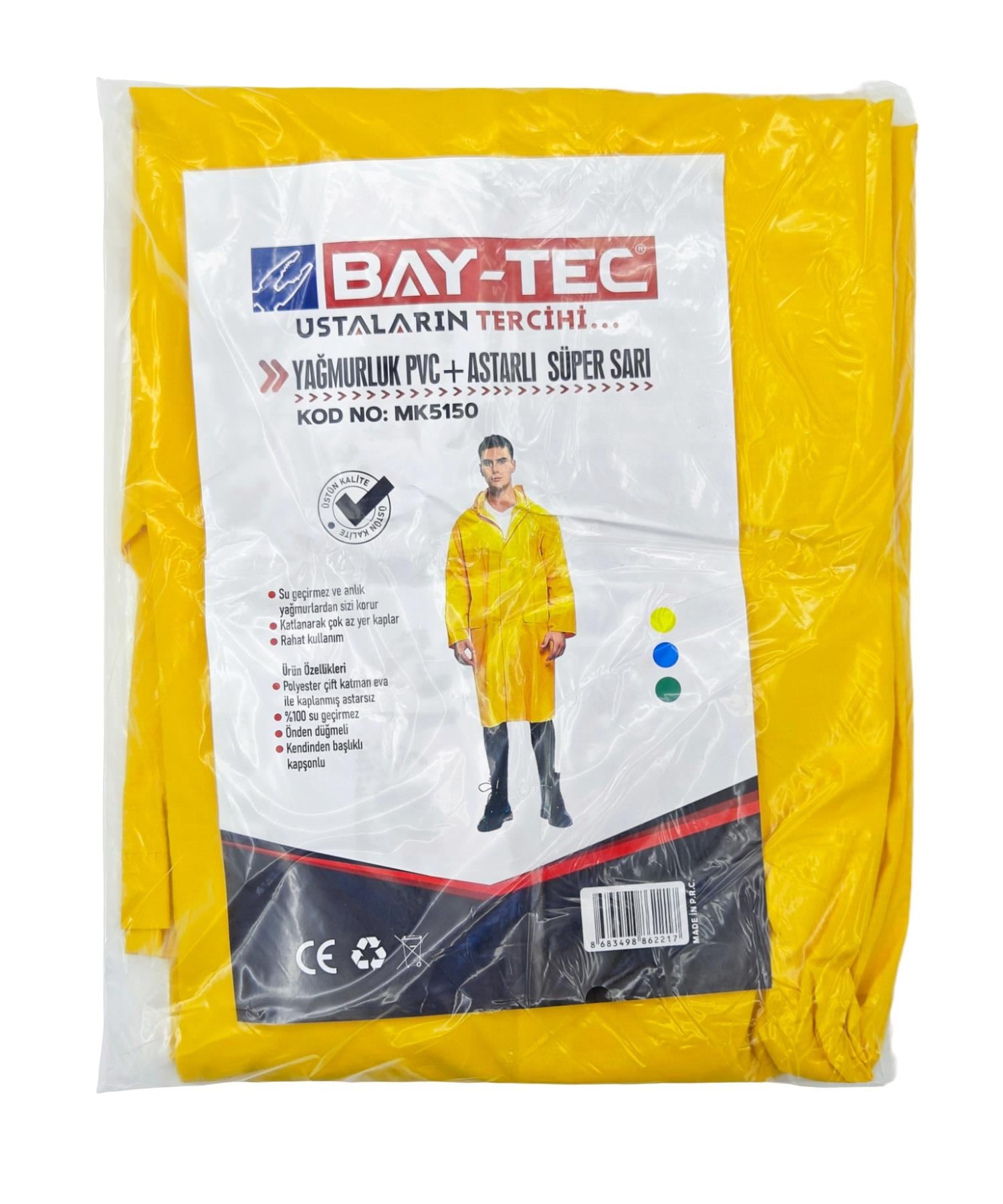 MK5150   BAY-TEC PVC+ASTARLI SÜPER YAĞMURLUK - Sarı