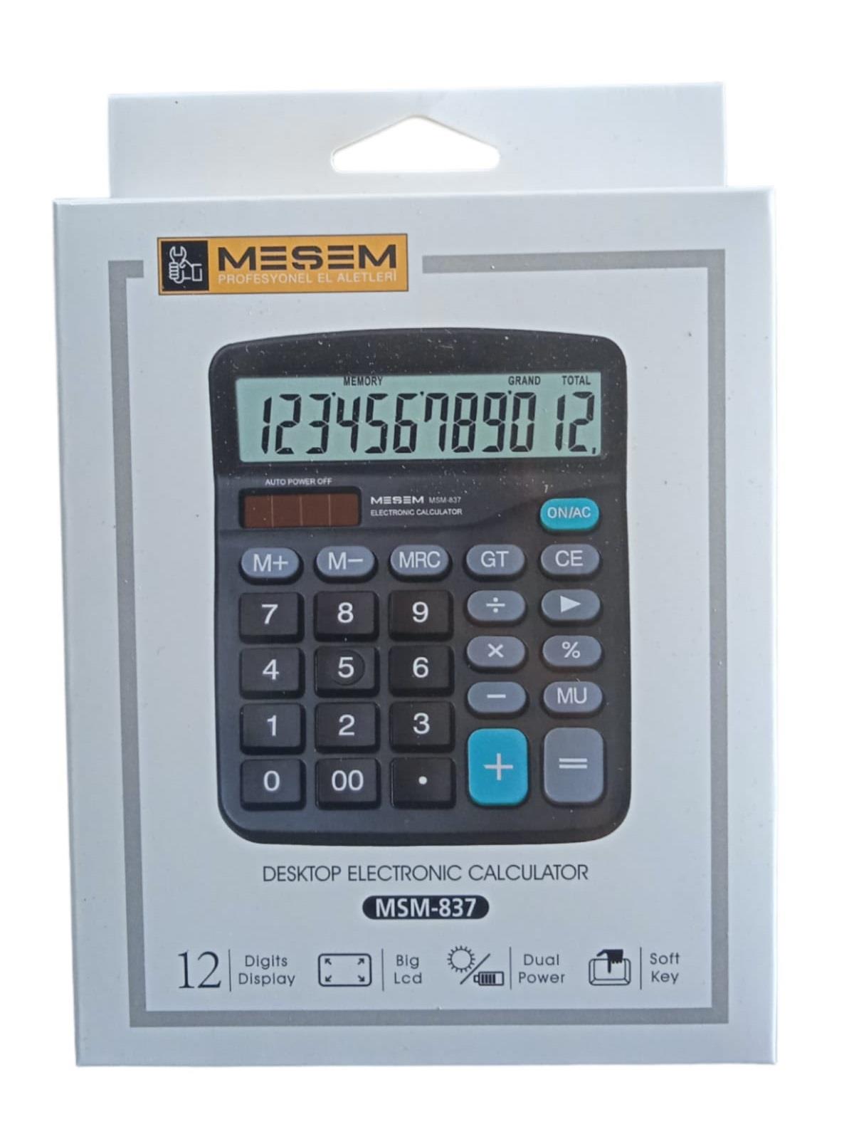 MSM-837   MEŞEM 12 HANELİ HESAP MAKİNESİ - Küçük