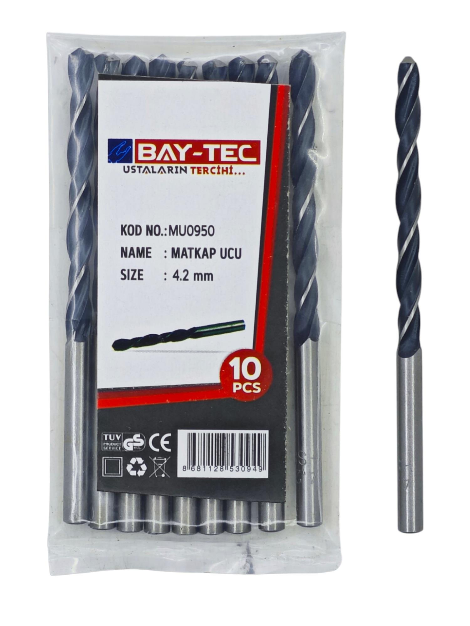 MU0950   Bay-Tec Hss Matkap Ucu 4.2mm (Siyah-Beyaz)