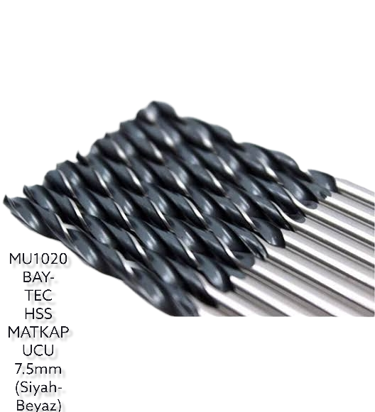 MU1020   BAY-TEC HSS MATKAP UCU 7.5mm (Siyah-Beyaz)