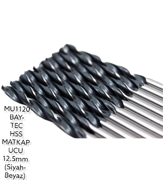 MU1120   BAY-TEC HSS MATKAP UCU 12.5mm (Siyah-Beyaz)