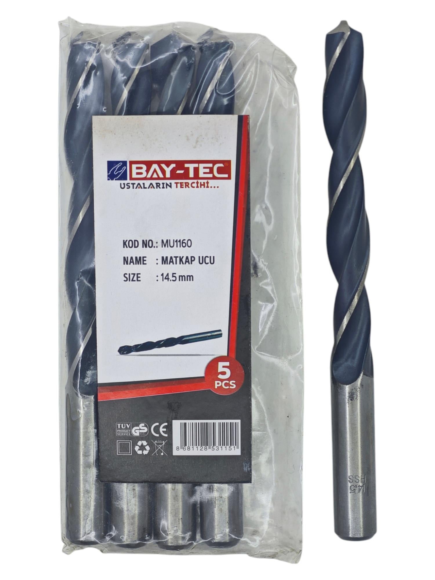 MU1160   Bay-Tec Hss Matkap Ucu 14.5mm (Siyah-Beyaz)