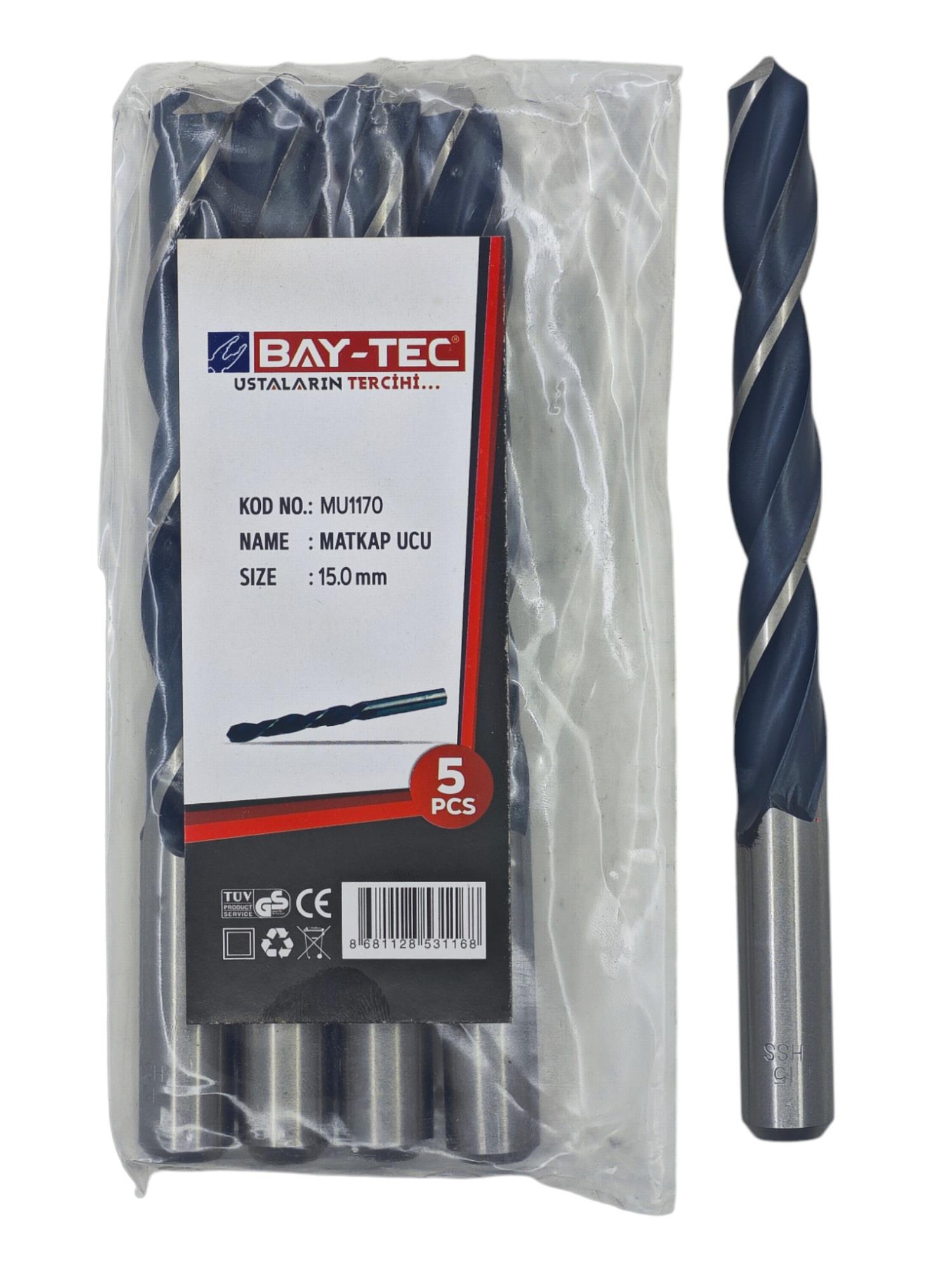 MU1170   Bay-Tec Hss Matkap Ucu 15mm (Siyah-Beyaz)
