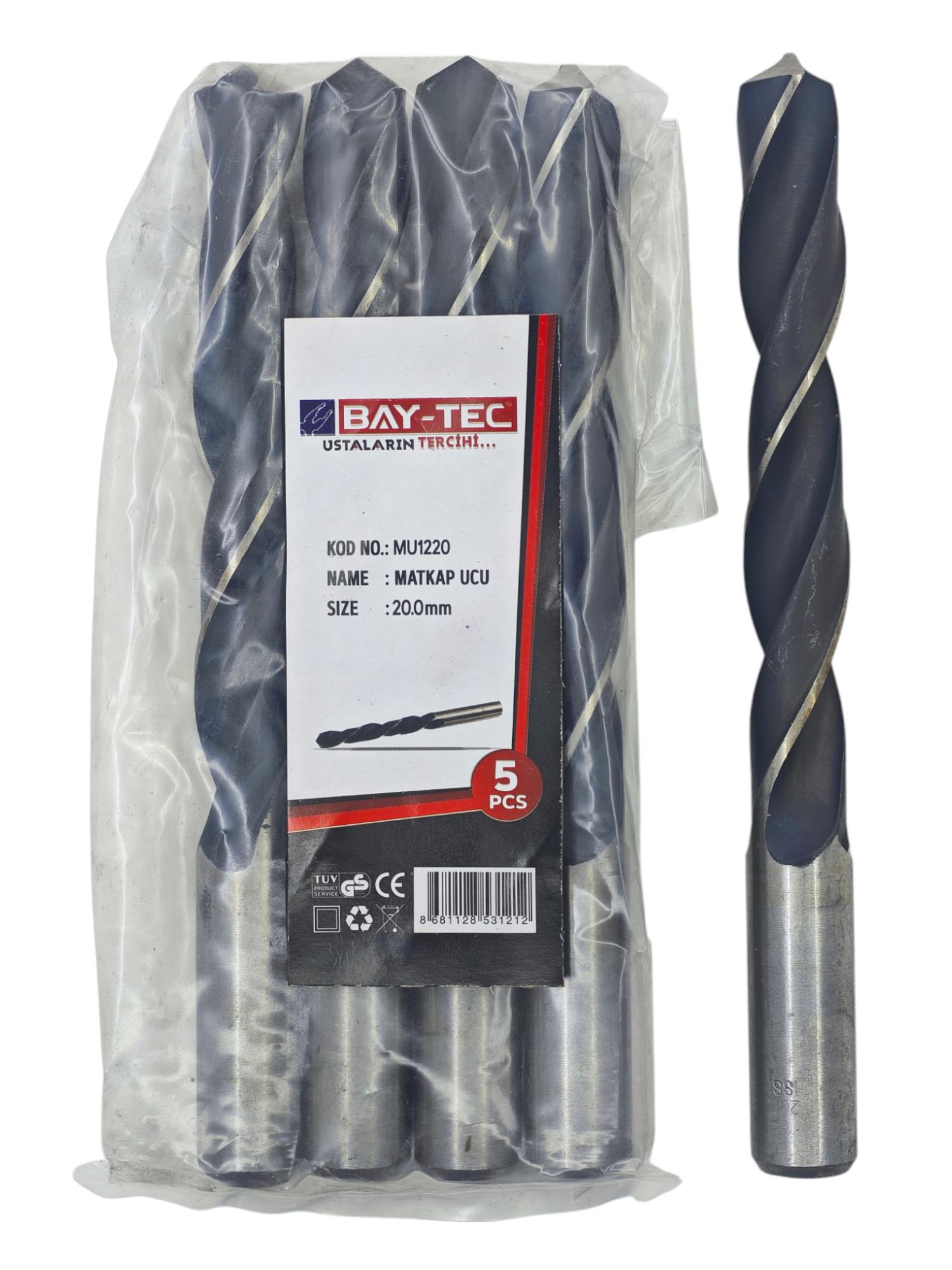 MU1220   Bay-Tec Hss Matkap Ucu 20.0mm (Siyah-Beyaz)