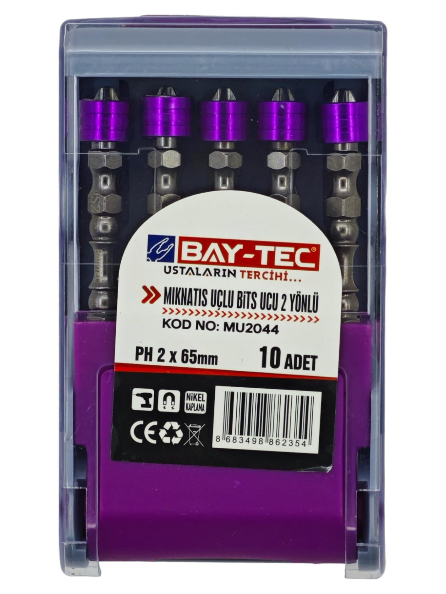 MU2044   BAY-TEC MİKNATIS UÇLU BİTS UÇ PH 65mm - 2 Yönlü