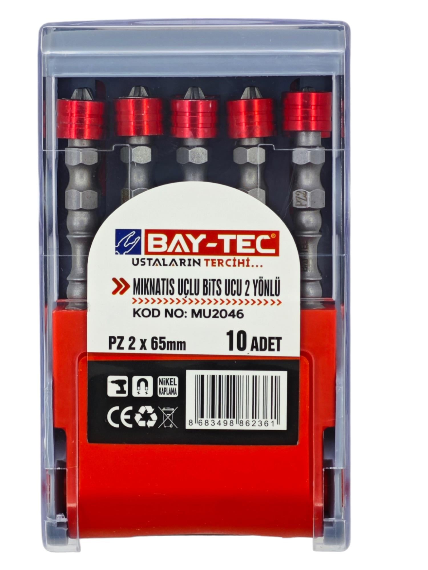 MU2046   BAY-TEC MİKNATIS UÇLU BİTS UÇ PZ 65mm - 2 Yönlü