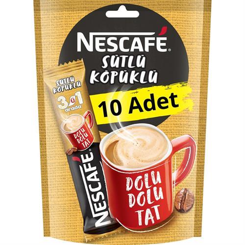 Nescafe 3 ü 1 Arada Sütlü Köpüklü 10lu