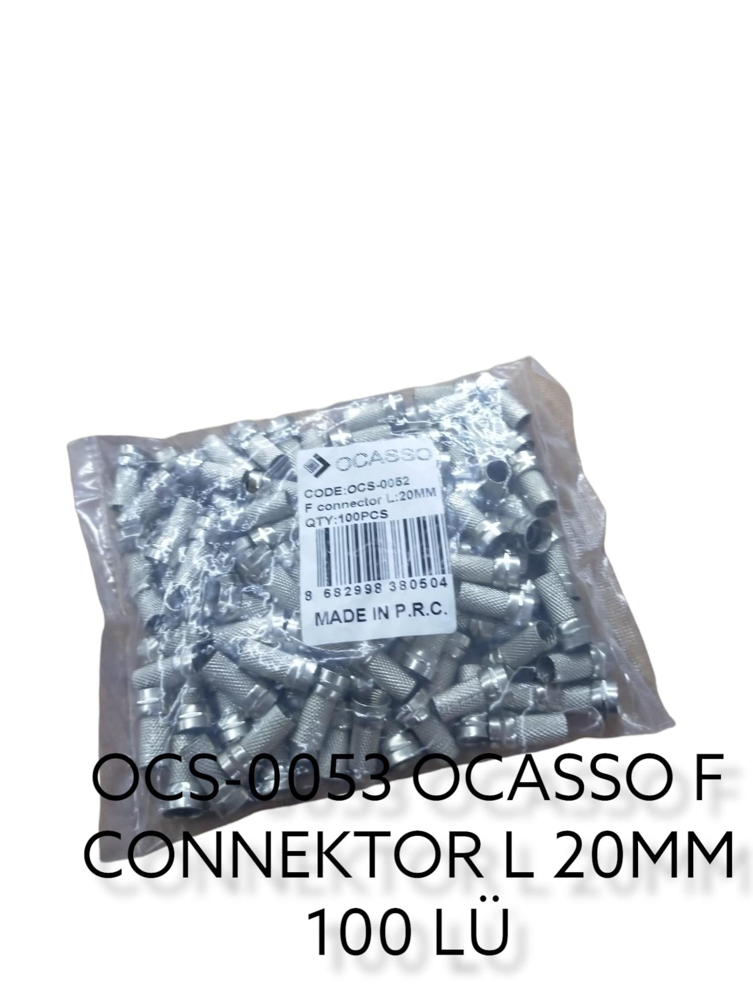 OCS-0053   OCASSO F CONNECTÖR L:20mm 100lü (F Konnektör)