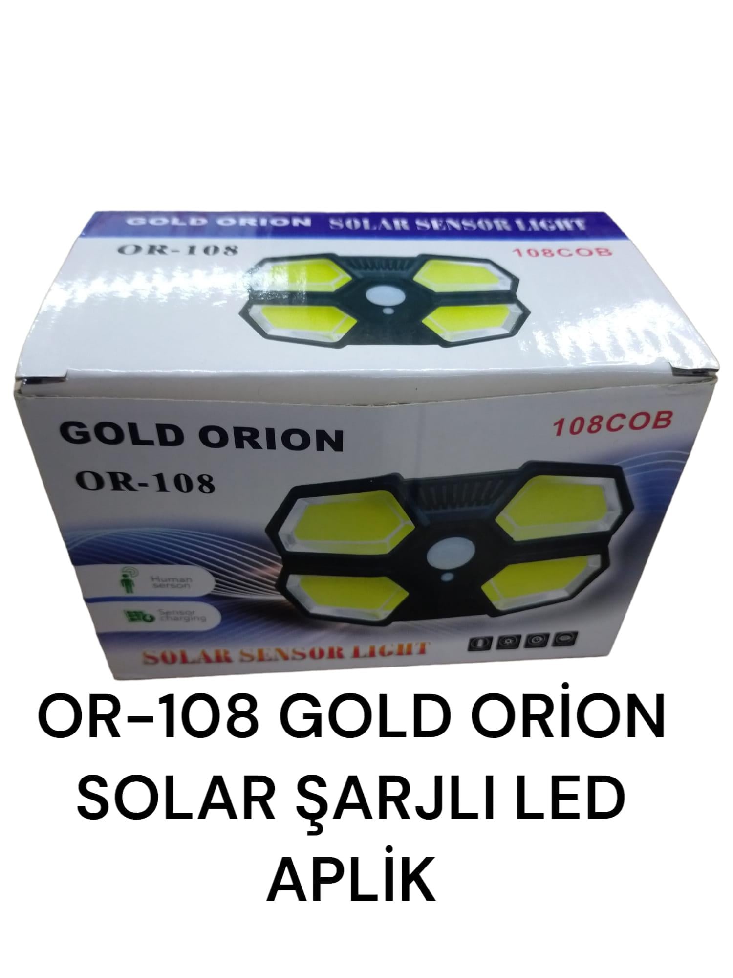 OR-108   GOLD ORİON SOLAR ŞARJLI LED APLIK - Sensörlü