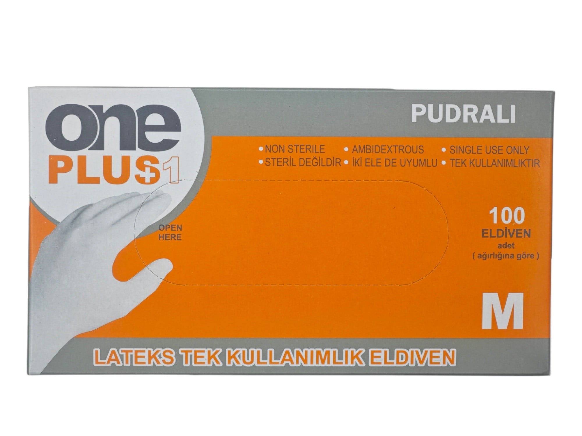 PGD-058   One Plus (M) Pudralı Beyaz Lateks Eldiven