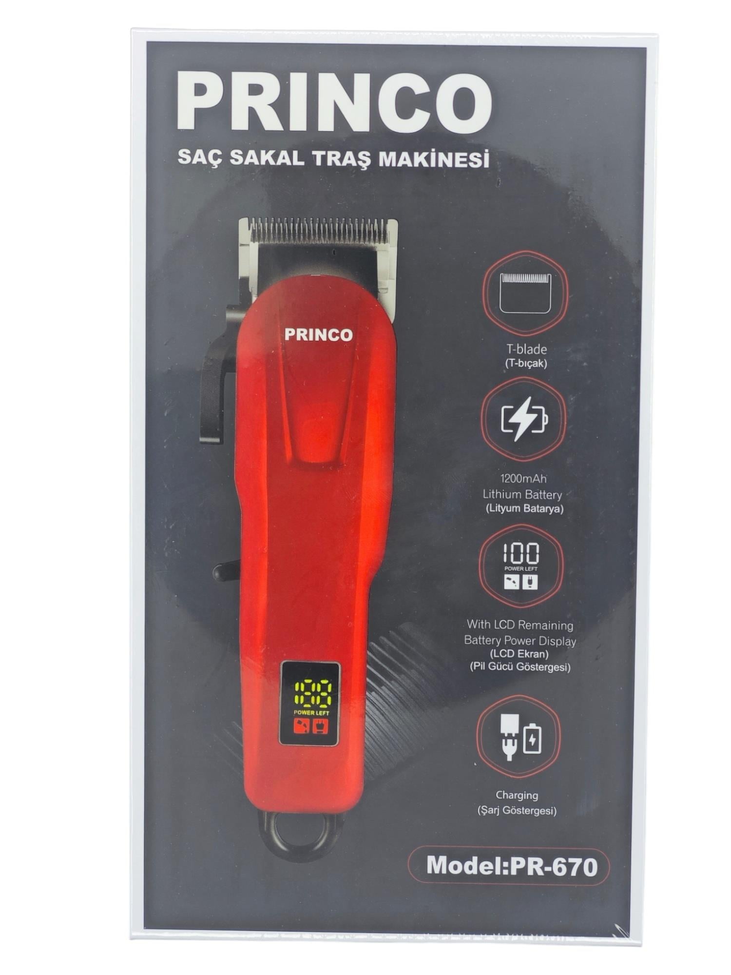 PR-670   Princo Sarjlı Saç Sakal Traş Makinesi